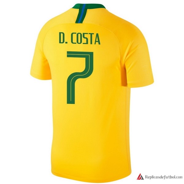 Camiseta Seleccion Brasil Primera equipación D.Costa 2018 Amarillo